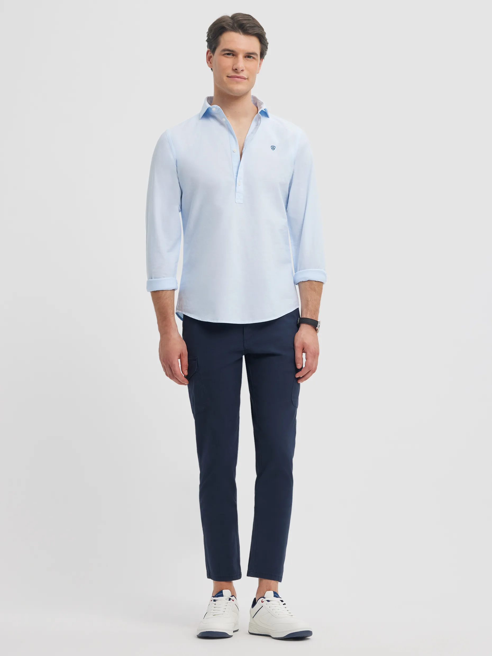 POLERA PIN POINT CELESTE